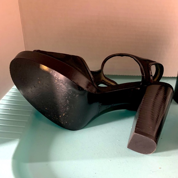 COACH BLACK MONOGRAM PLATFORM HEELS - Picture 7 of 16